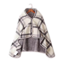 Manta de inverno quentinha, cachecol grosso de pelúcia, xale volumoso de camada dupla, capa para mulheres e meninas.