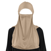Naadloos gebreide hoofdband/muts, eenvoudig effen ontwerp, perfect als slaapmuts, pruikvoering of hoofdbedekking na een operatie. Khaki, 1 stuk