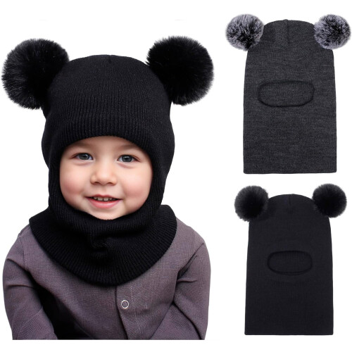 Set di cappello e sciarpa invernali per neonati (2 pezzi) per bambini da 1 a 6 anni.