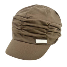 Katoenen baret voor dames, nonchalante, opvouwbare, casual hoed, comfortabel voor dagelijks gebruik in de herfst en winter, bruin.
