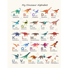 Affiche murale dinosaure ABC pour chambre d'enfant et salle de classe