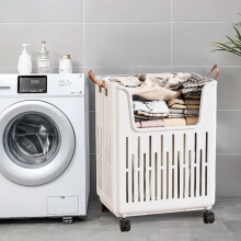 Opvouwbare wasmand met wielen 14,96 x 11,22 x 19,69 inch