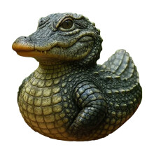 Figurine amusante crocodile-canard – Décoration originale pour bureau, tableau de bord de voiture et maison – Ornement animalier ludique