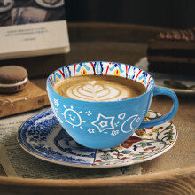 Grandes tasses à café en céramique avec anses, tasses géantes pour café, céréales, latte – Couleurs vives, cadeau de pendaison de