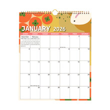 Wandkalender 2026 (Januar–Dezember), 29,5 x 36,8 cm, dickes Papier, Tagesfelder & Notizen, Spiralbindung, kompatibel mit 2026