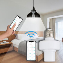 Adaptateur de douille intelligente E27, télécommande Bluetooth et minuteur via application pour ampoules LED – Compatible avec les ampoules E27