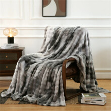 Faux Fur Throw Blanket 60"x80", Soft Cozy Thick Bubble Plush Blanket for Couch, Sofa, Bedroom – Black