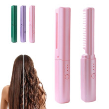 2026 Upgraded Ceramic Hair Comb, Frizz-Free & Portable, 3 Temp Settings, Compatible with All Hair Types