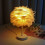Topliu white feather table lamp wooden base 6