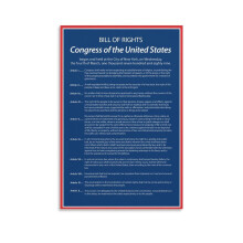 Affiche de la Déclaration des droits, Constitution américaine, Histoire des États-Unis, Gouvernement, Toile décorative, Peinture esthétique,