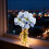 27-Head Blue Artificial Rose Bouquet for Valentine's Day 2