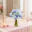 27-Head Blue Artificial Rose Bouquet for Valentine's Day 3