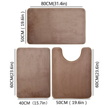Toilettes trois pièces, tapis de sol pour salle de bain, tapis de douche, tapis absorbant pour le bain, moquette antidérapante, doux et