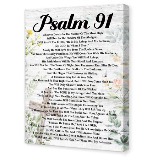 Salme 91 Religiøs veggkunstplakat – Lerretsbilde