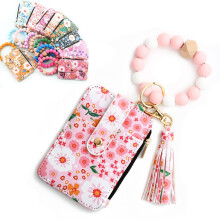 Damesportemonnee in boho-stijl met kralen en bloemenpatroon (1 stuk)