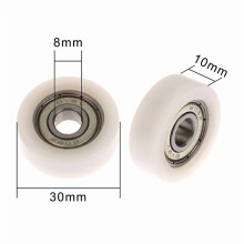 1Pcs 608 ZZ 8*30*10mm POM Nylon Round Type Roller Wheel POM Wrapped 608ZZ Bearing Pulley Plastic Wheel Bearing Pulley