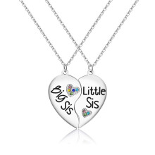 2 Pieces Set Half Heart Pendant Necklaces Puzzle Heart Combination Stainless Steel Necklaces Good Sister Jewelry
