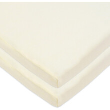 -2 Pack 100% Natural Cotton Fitted Cradle/Bassinet Sheets 36" x 18" - Soft, Breathable & Hypoallergenic Bed Sheets, Ecru, Neutral for Boys & Girls