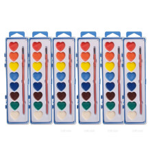 Heart Shaped Watercolor Paint Set - 8 Colors with Brush & Paint for Valentine's Day, Travel, & Beginners, Washable Art Kit(6pc)