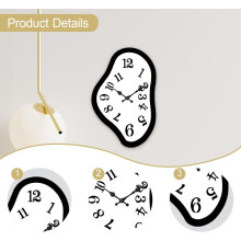 Melting Wall Clock Silent Modern Gift Kitchen Watch Hanging Clock for Nursery Living Room Party Family Friends Holiday, 10x6.4 in