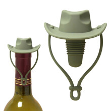 Bouchon de bouteille de vin en forme de chapeau de cowboy (1 pièce), bouchon en silicone compatible avec les bouteilles de vin et de whisky,