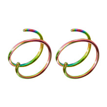 Doppelter Nasenring für Nasenpiercings, Nasenring für Frauen, Spiral-Nasenring für Mädchen, mehrfarbiger Nasenpiercing-Schmuck