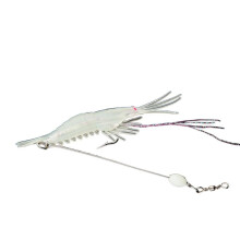 8PC Luminous Shrimp Fishing Lure with Rotating Beads and Glowing Artificial Hook for Freshwater and Saltwater Bass
