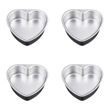 6-tommers hjerteformet kakeform i aluminium med avtakbar bunn