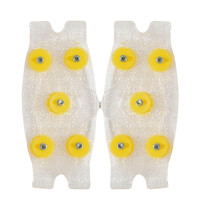 Non-Slip Shoe Spikes 5-Tooth Ice Grips Yellow 4.33x1.96 in