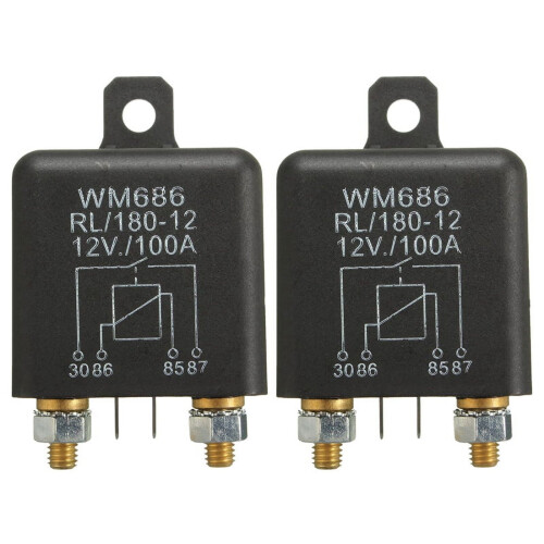 2X12V100Amp4-ακίδων βαρέως τύπου ON/Switch Split Charge Relay για Auto Boat Van μαύρο