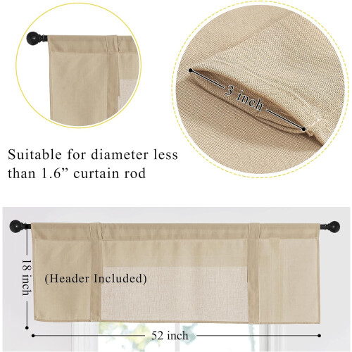 Λινό βερνίκι συσκότισης για κουζίνα/μπάνιο/καθιστικό, θερμομονωτικό, τσέπη για 2