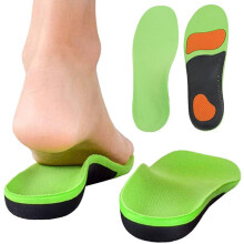 QIANJIA Kids Orthotic Arch Support Insoles for Flat Feet & Plantar Fasciitis – Shock Absorbing, Deep Heel Cup, Velvet Surface (XL), compatible with