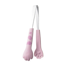 Pinze a forma di zampa di gatto, pinze per barbecue, utensili da cucina, regalo, impugnatura antiscivolo, per insalate, da forno, rosa
