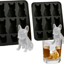 IJsblokjesvorm in de vorm van een Franse bulldog, grote ijsblokjesvorm, 3D siliconen ijsblokjesvorm in de vorm van een hond voor whiskyfeestjes (1