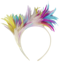 Opvallende dameshoofdband/fascinator voor speciale gelegenheden, zoals de Kentucky Derby en als hoofddeksel voor bruiloftsgasten, wit.