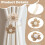 Boho Flower Curtain Tiebacks Beige Brown2Pack 3