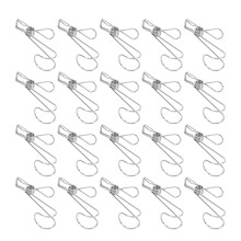20 pezzi di clip in acciaio inox a coda lunga con ganci