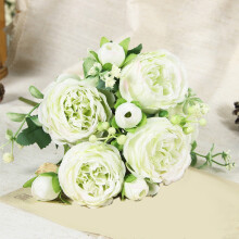 Bouquet de pivoines artificielles en soie pour mariage et décoration intérieure