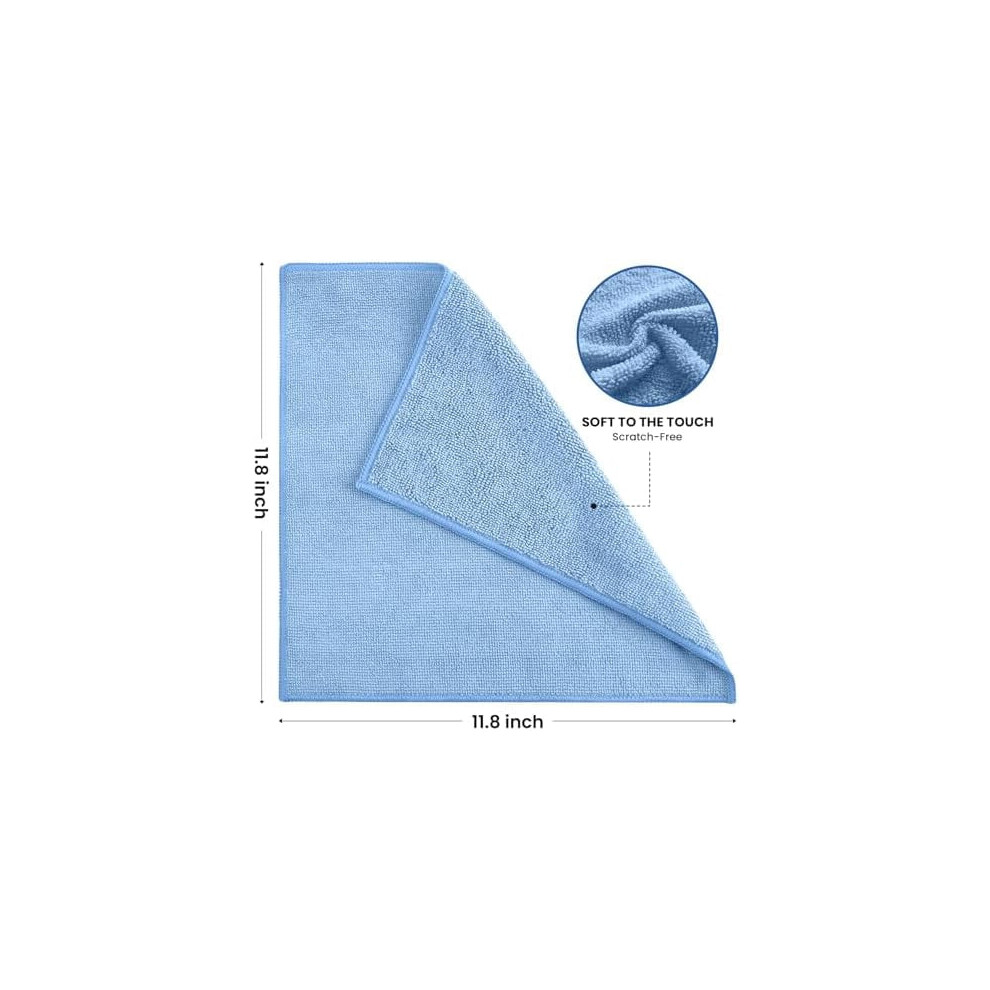 Microfiber Cleaning Cloths 12-Pack 11.8"X11.8" Reusable 9329345652677