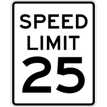 Slow Down 25 MPH Speed Limit Road Signs,Warning Traffic Road Street Metal Sign 12" x 8" inch Reflective Sheeting