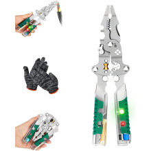 Folding Stylus Screwdriver & Wire Stripper, TUVILO Electrical Pliers, 18" Multi-Function Foldable Wire Stripper for Home Repair & Circuit Maintenance