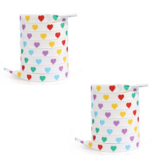 Heart Prints Shoe Lace 100cm Long Shoelaces Flat Polyester Shoe Laces Replacement for Sneakers Runners Canvas Shoe Boot