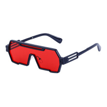Square Metal-Frame Polarized Sunglasses Red Lenses Classic Trendy Sunglasses Driving & Outdoor Sun Protection & UV Defense