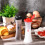 Zandloper zout- en peperstrooier set – rood plastic, 4 1