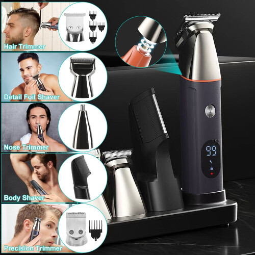 Cordless Beard Trimmer Kit with 5 Attachments IPX5 1