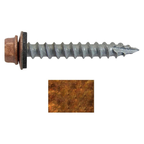 #14 Βίδες Μεταλλικής Στέγης: (250) Βίδες x1-1/2" Βίδες Στέγης με Εξάγωνη Κεφαλή Χάλκινου 1