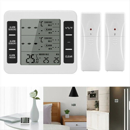 Wireless Freezer Thermometer with 2 Remote Sensors 1