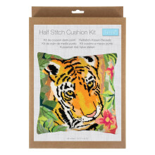 Trimits Half Stitch / Tapestry Kit Cushion Cover Tiger
