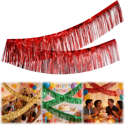 Wandbehang mit Champagner-Folienfransen 1