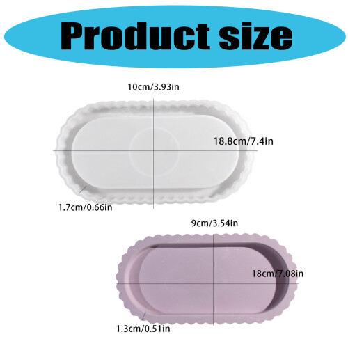 Stor oval silikonform med hartsform 18,8x10 cm 2